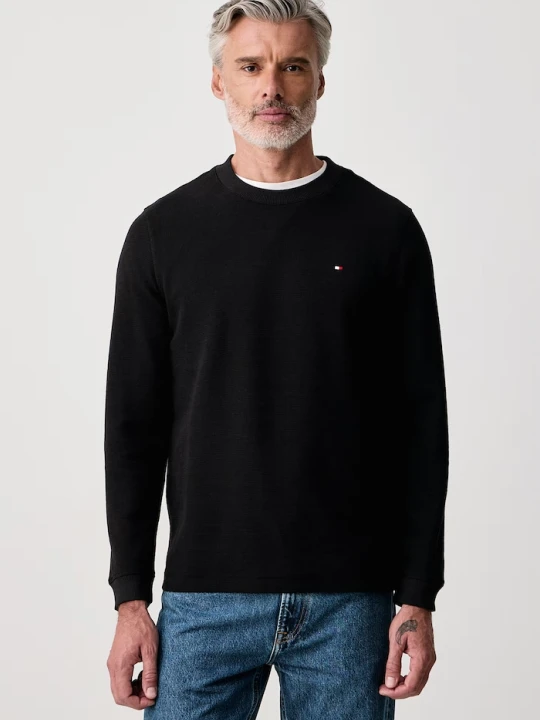 Zdjęcie produktu Tommy Hilfiger longsleeve męski z bawełną czarny