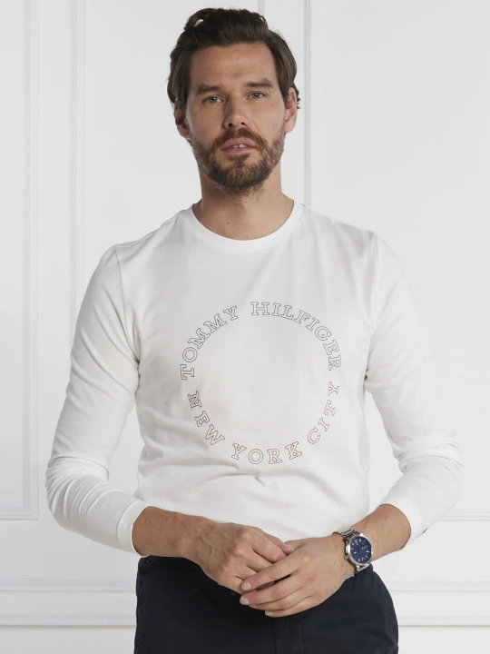 Zdjęcie produktu Tommy Hilfiger Longsleeve MONOTYPE ROUNDLE | Slim Fit biały