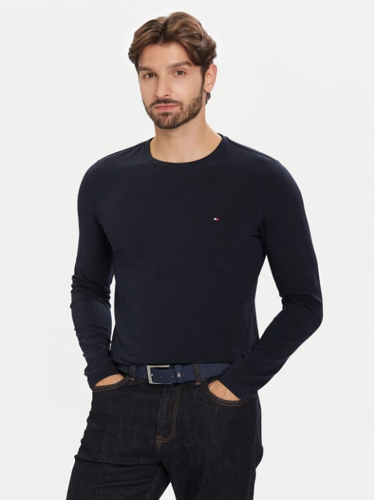 Zdjęcie produktu Tommy Hilfiger Longsleeve Stretch Tee MW0MW10804 Granatowy Slim Fit