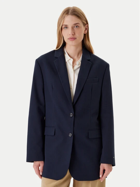 Zdjęcie produktu Tommy Hilfiger Marynarka Elevated WW0WW46808 Granatowy Relaxed Fit
