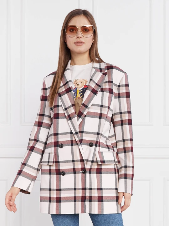 Zdjęcie produktu Tommy Hilfiger Marynarka GLOBAL STRIPE CHECK DB | Regular Fit biały