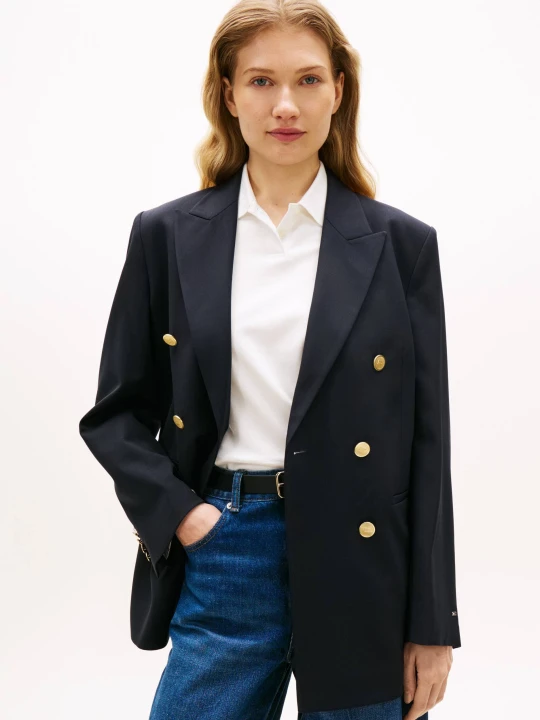 Zdjęcie produktu Tommy Hilfiger Marynarka | Loose fit | z dodatkiem wełny granatowy