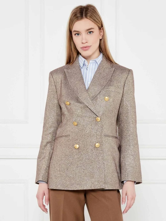 Zdjęcie produktu Tommy Hilfiger Marynarka LUREX | Loose fit | z dodatkiem wełny brązowy
