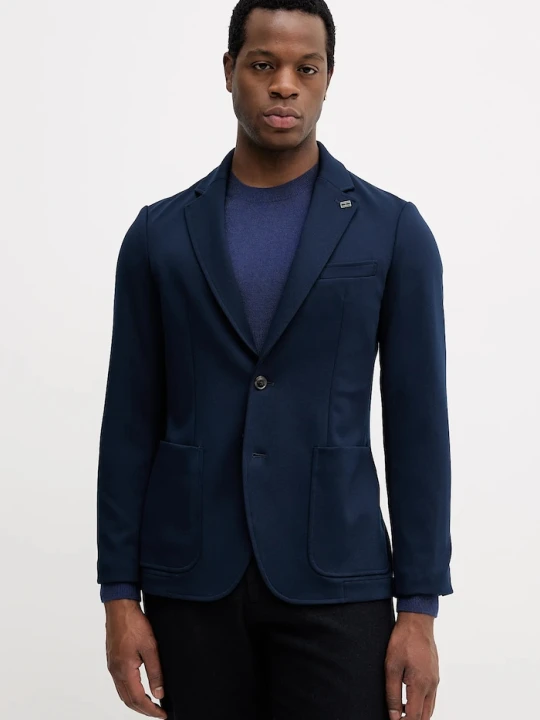 Zdjęcie produktu Tommy Hilfiger marynarka jednorzędowa męska z wiskozą granatowy