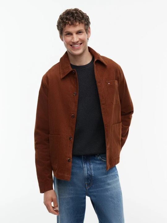 Zdjęcie produktu Tommy Hilfiger marynarka w stylu koszuli Mężczyźni Comfort Fit Bawełna brązowy