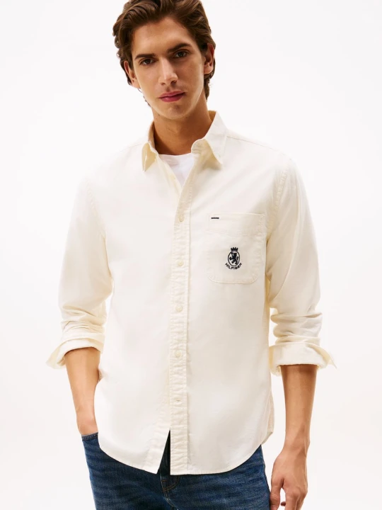 Zdjęcie produktu Tommy Hilfiger koszula bawełniana Mężczyźni Regular Fit Bawełna biały