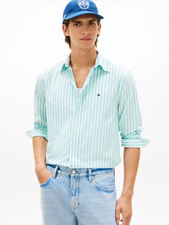 Zdjęcie produktu Tommy Hilfiger koszula casual Mężczyźni Regular Fit Bawełna biały | zielony