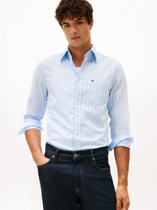 Zdjęcie produktu Tommy Hilfiger koszula casual Mężczyźni Regular Fit Bawełna niebieski | biały