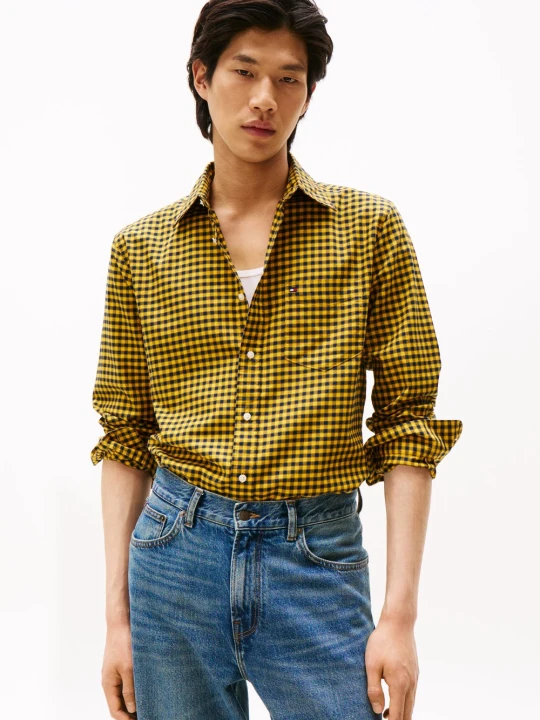 Zdjęcie produktu Tommy Hilfiger koszula casual Mężczyźni Regular Fit Bawełna żółty | czarny