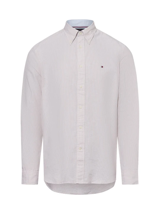 Zdjęcie produktu Tommy Hilfiger koszula casual z zawartością lnu Mężczyźni Regular Fit Bawełna beżowy