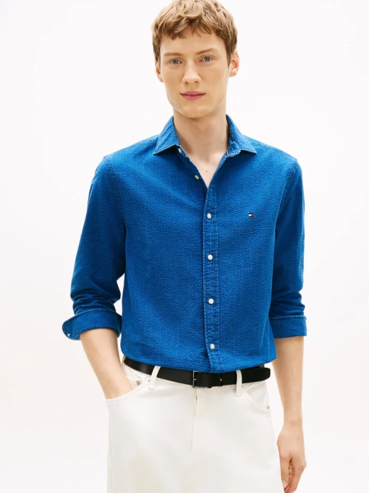 Zdjęcie produktu Tommy Hilfiger koszula dżinsowa Mężczyźni Regular Fit Bawełna (100%) niebieski
