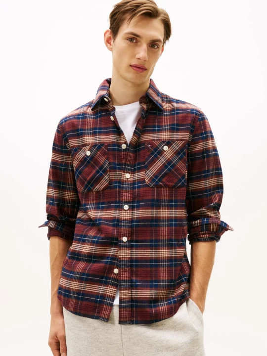 Zdjęcie produktu Tommy Hilfiger koszula flanelowa Mężczyźni Regular Fit Bawełna czerwony | niebieski | brązowy | biały