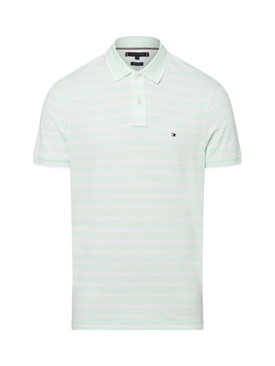 Zdjęcie produktu Tommy Hilfiger koszulka polo z zawartością lnu Mężczyźni Bawełna zielony | biały