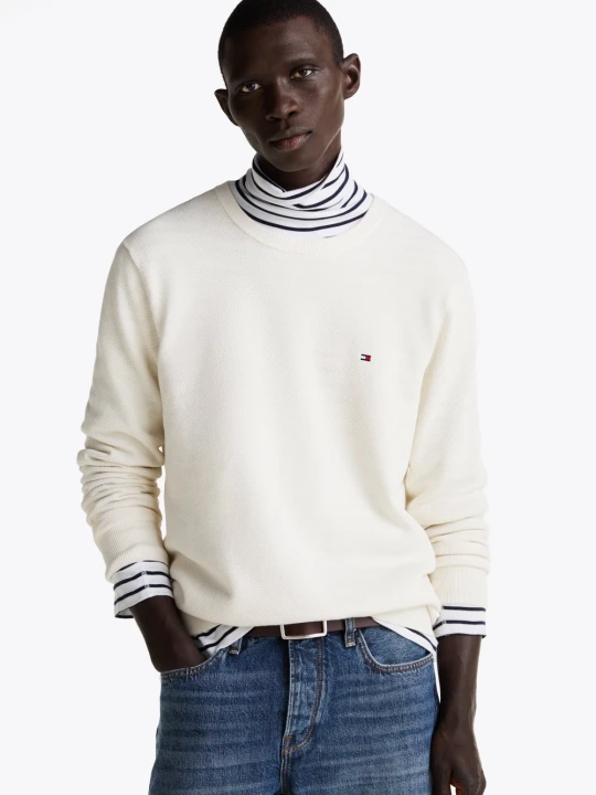 Zdjęcie produktu Tommy Hilfiger sweter Mężczyźni Bawełna biały