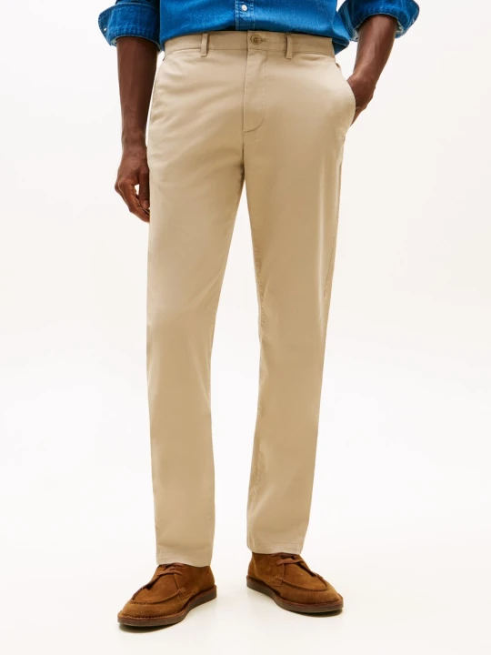 Zdjęcie produktu Tommy Hilfiger spodnie chino - Denton Mężczyźni Bawełna beżowy