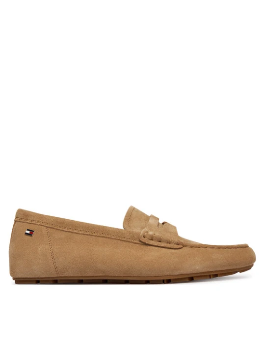 Zdjęcie produktu Tommy Hilfiger Mokasyny Flag Soft Suede Driver Loafer FW0FW08558 Brązowy