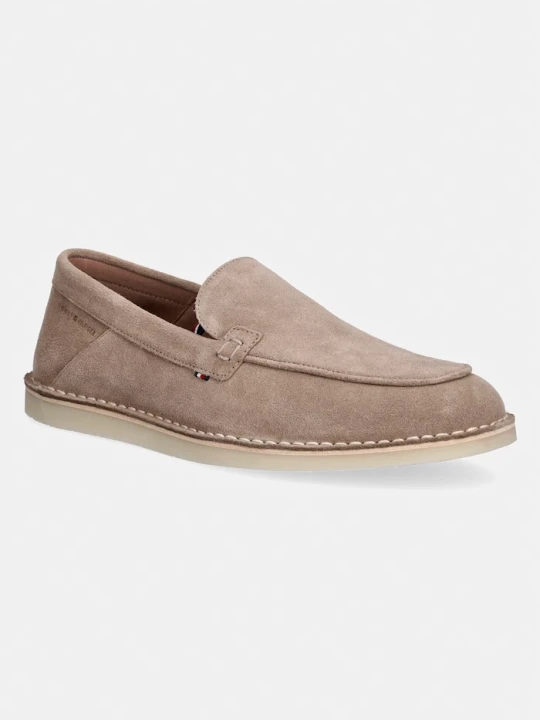 Zdjęcie produktu Tommy Hilfiger mokasyny męskie zamszowe HILFIGER STITCHDOWN SUEDE LOAFER beżowy