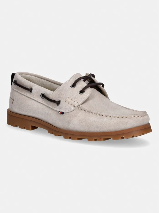 Zdjęcie produktu Tommy Hilfiger mokasyny męskie zamszowe HILIFGER LIGHT SDE BOAT SHOE beżowy