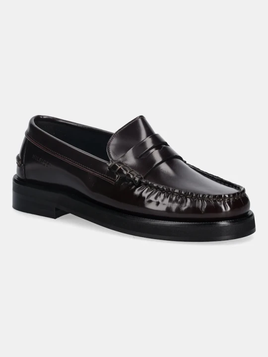 Zdjęcie produktu Tommy Hilfiger mokasyny skórzane CLASSIC HIGH HILFIGER ABRA LOAF bordowy