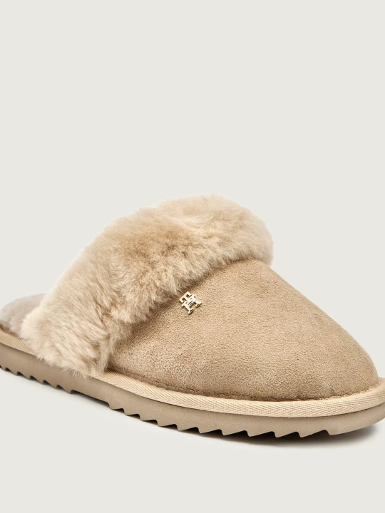 Zdjęcie produktu Tommy Hilfiger Obuwie domowe | shearling | zamsz | z dodatkiem wełny beżowy