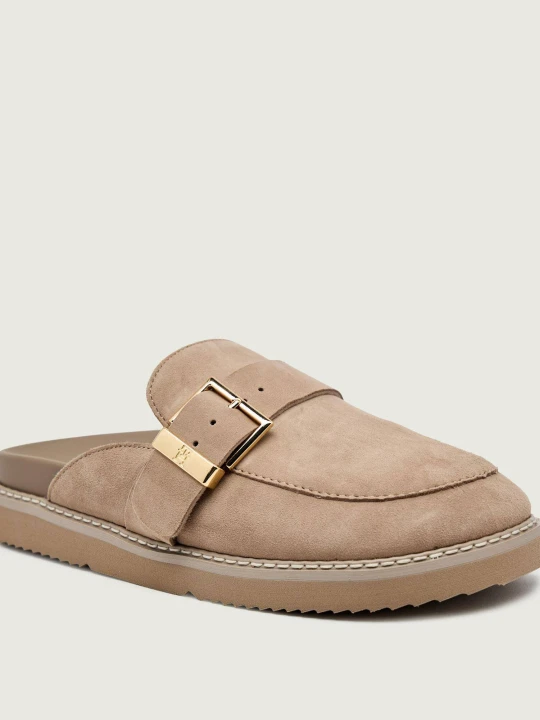 Zdjęcie produktu Tommy Hilfiger Ocieplane mule | zamsz beżowy