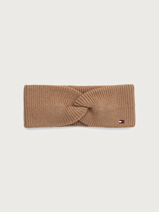 Zdjęcie produktu Tommy Hilfiger opaska na głowę damska z dodatkiem wełny brązowy