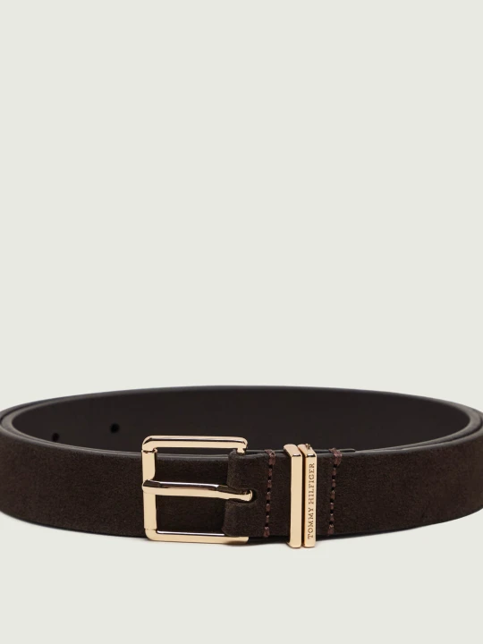 Zdjęcie produktu Tommy Hilfiger Pasek TH Square | zamsz brązowy