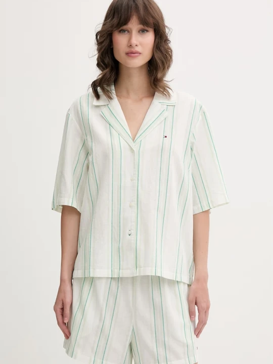 Zdjęcie produktu Tommy Hilfiger piżama damska z lnem zielony