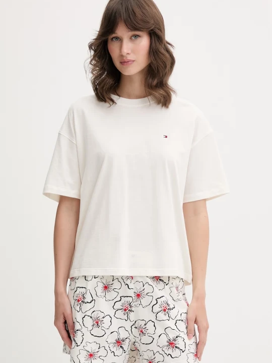 Zdjęcie produktu Tommy Hilfiger piżama dwuczęściowa damska bawełniana beżowy