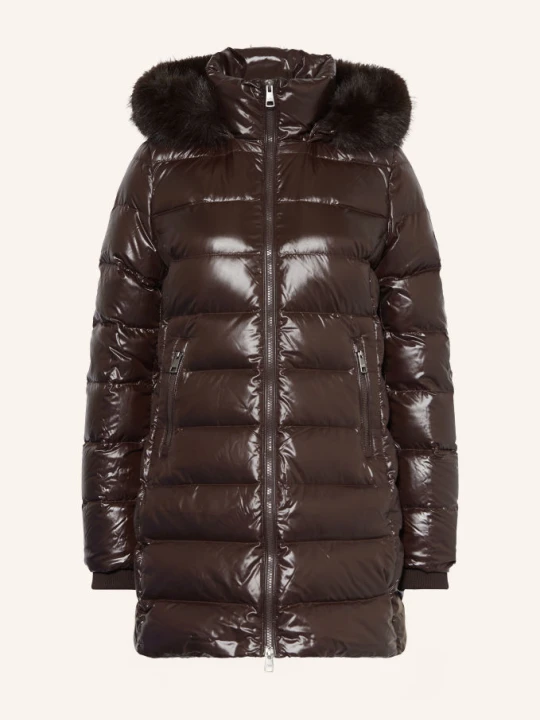 Zdjęcie produktu Tommy Hilfiger Płaszcz Puchowy Z Odpinanym Kapturem I Sztucznym Futrem braun CIEMNOBRĄZOWY