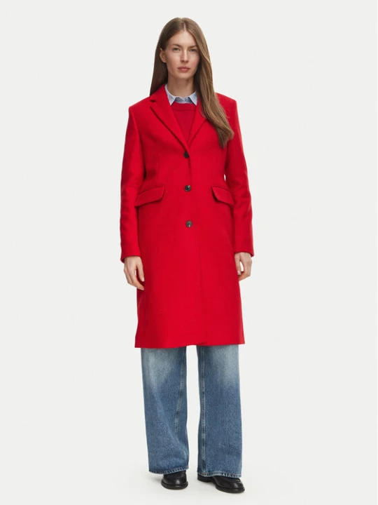 Zdjęcie produktu Tommy Hilfiger Płaszcz wełniany Classic WW0WW51106 Czerwony Regular Fit