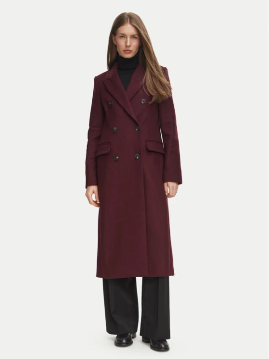 Zdjęcie produktu Tommy Hilfiger Płaszcz wełniany Classic WW0WW51525 Bordowy Regular Fit