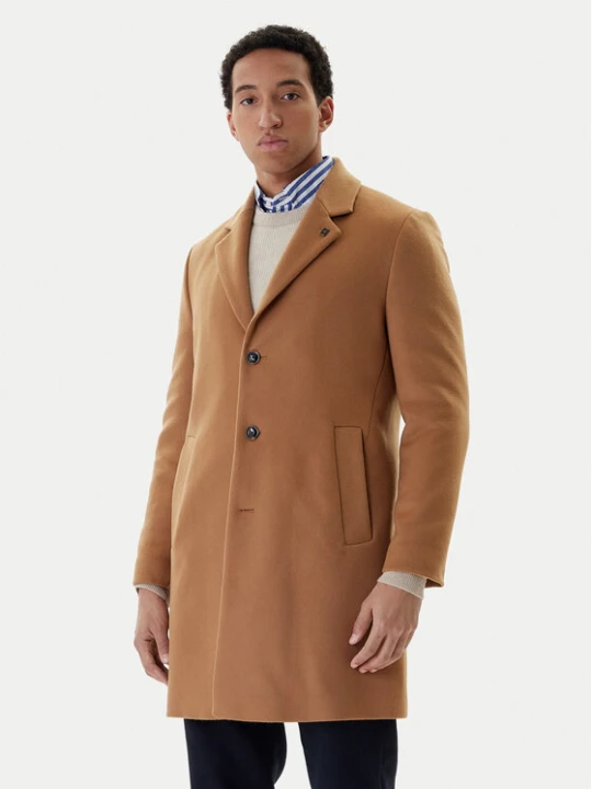 Zdjęcie produktu Tommy Hilfiger Płaszcz wełniany MW0MW40768 Brązowy Regular Fit