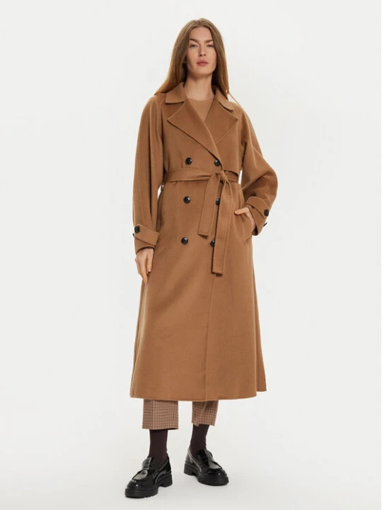 Zdjęcie produktu Tommy Hilfiger Płaszcz wełniany WW0WW45919 Brązowy Oversize