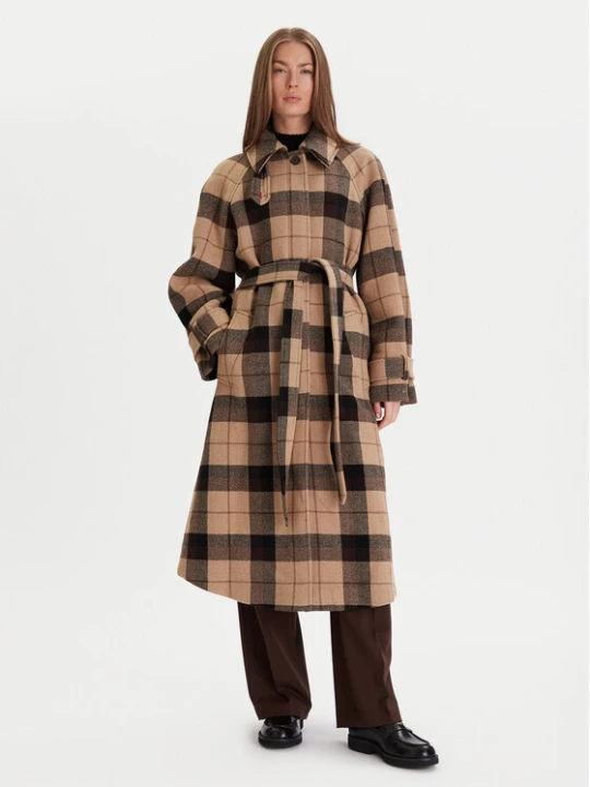 Zdjęcie produktu Tommy Hilfiger Płaszcz wełniany WW0WW46870 Beżowy Relaxed Fit