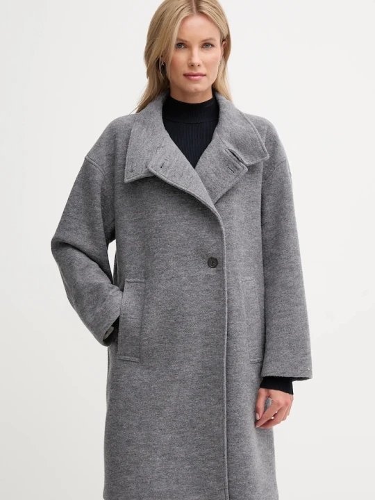 Zdjęcie produktu Tommy Hilfiger płaszcz z dodatkiem wełny szary