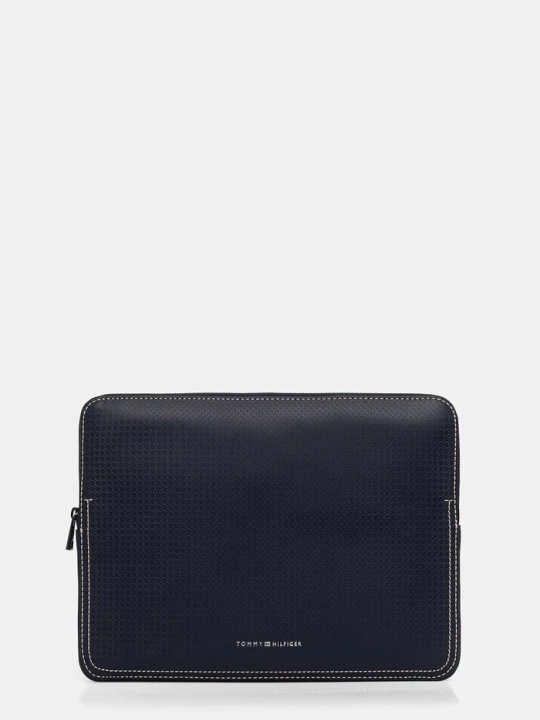 Zdjęcie produktu Tommy Hilfiger pokrowiec na laptopa męski z imitacji skóry granatowy
