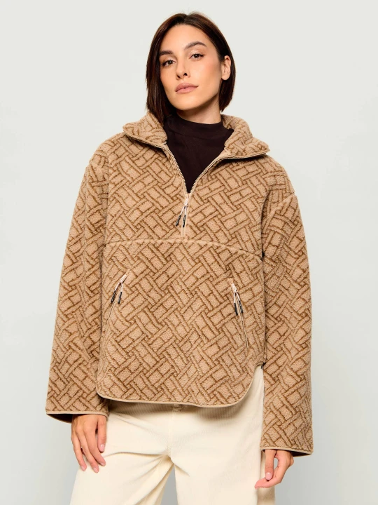 Zdjęcie produktu Tommy Hilfiger Polarowa bluza | Relaxed fit beżowy