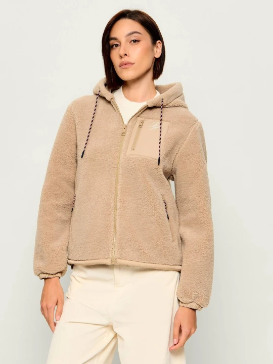 Zdjęcie produktu Tommy Hilfiger Polarowa bluza Teddy | Loose fit beżowy