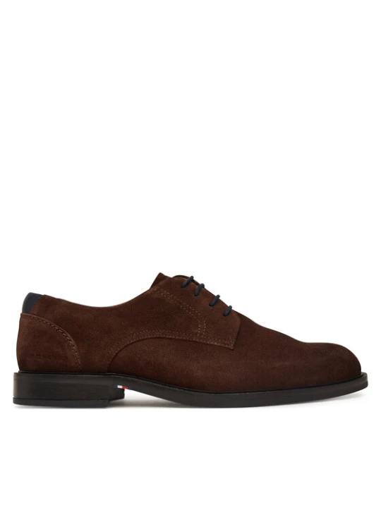 Zdjęcie produktu Tommy Hilfiger Półbuty Corporate Dressy Suede Shoe FM0FM05969 Brązowy ciemny