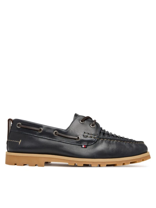 Zdjęcie produktu Tommy Hilfiger Półbuty Hilfiger Braided Lth Boat Shoe FM0FM05892 Granatowy