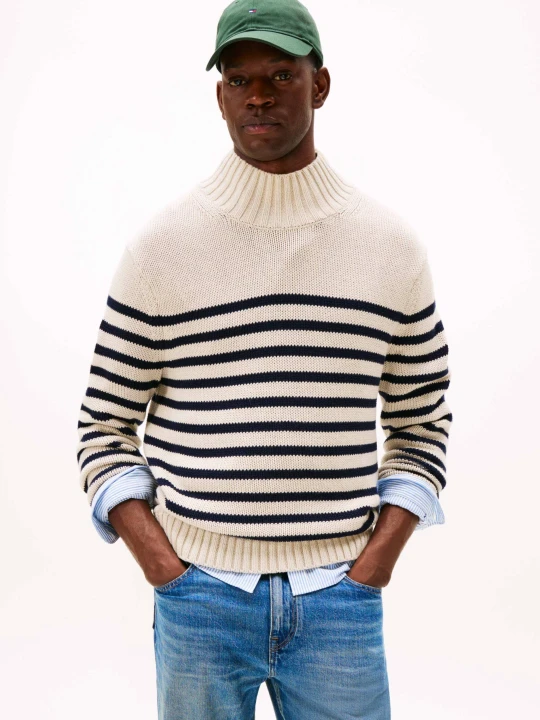 Zdjęcie produktu Tommy Hilfiger Półgolf Heritage | Loose fit beżowy