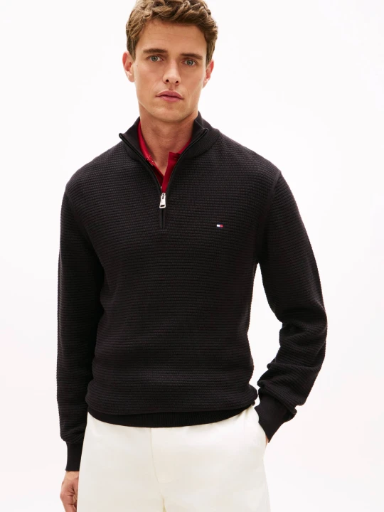 Zdjęcie produktu Tommy Hilfiger Półgolf | Regular Fit czarny
