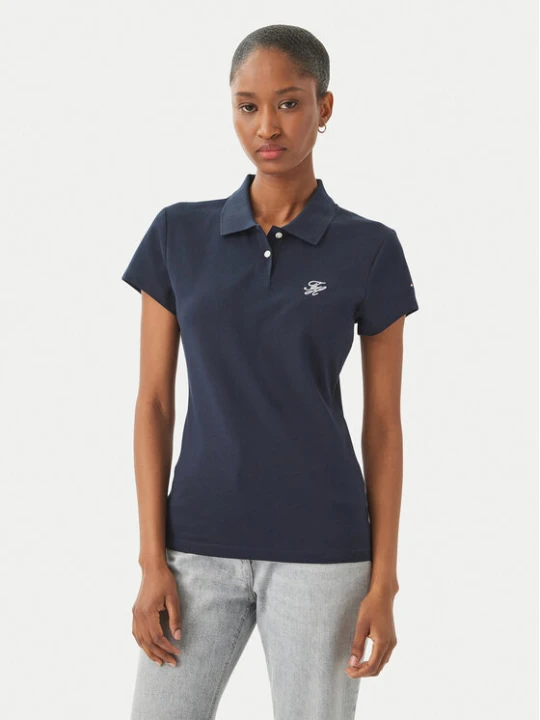 Zdjęcie produktu Tommy Hilfiger Polo 1985 Logo WW0WW49259 Granatowy Slim Fit