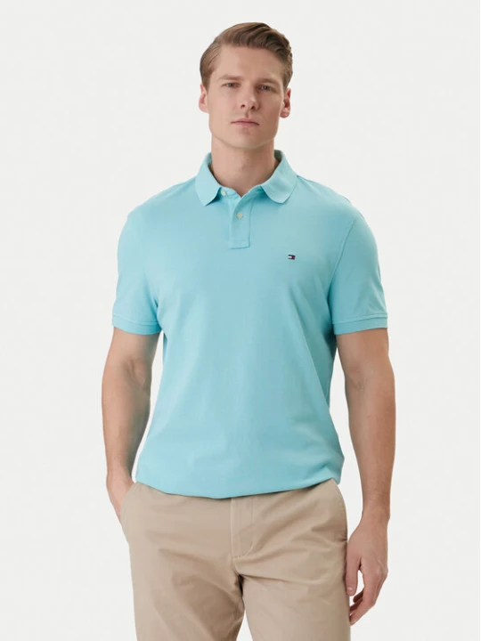 Zdjęcie produktu Tommy Hilfiger Polo 1985 MW0MW17770 Turkusowy Regular Fit