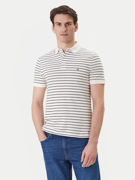 Zdjęcie produktu Tommy Hilfiger Polo 1985 MW0MW17771 Beżowy Slim Fit