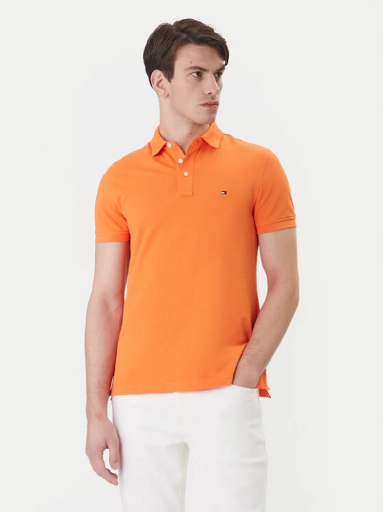 Zdjęcie produktu Tommy Hilfiger Polo 1985 MW0MW17771 Pomarańczowy Slim Fit