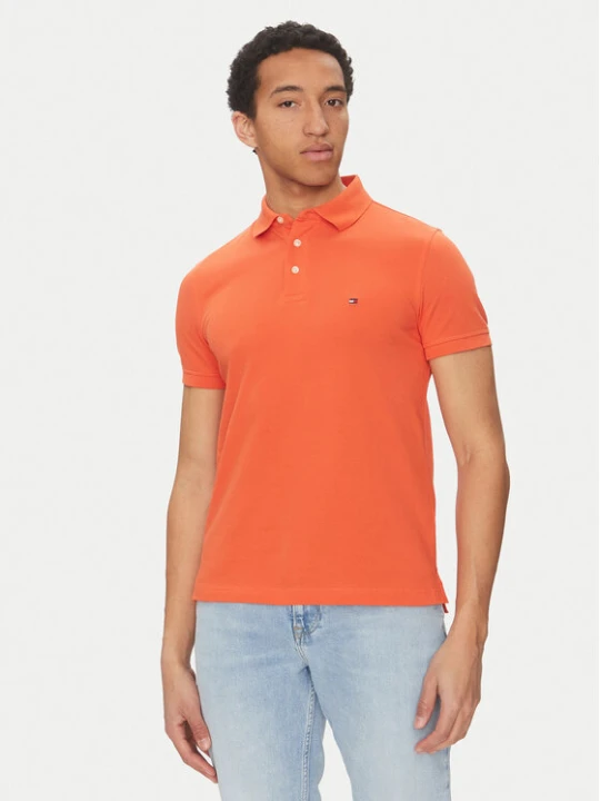 Zdjęcie produktu Tommy Hilfiger Polo 1985 MW0MW17771 Pomarańczowy Slim Fit