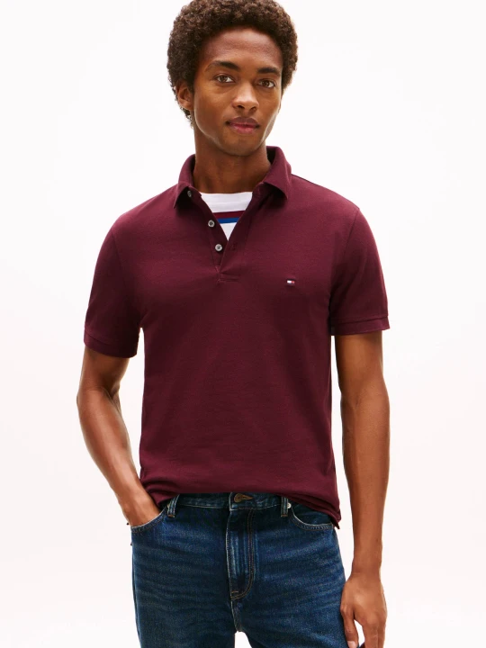 Zdjęcie produktu Tommy Hilfiger Polo 1985 | Slim Fit | pique bordowy
