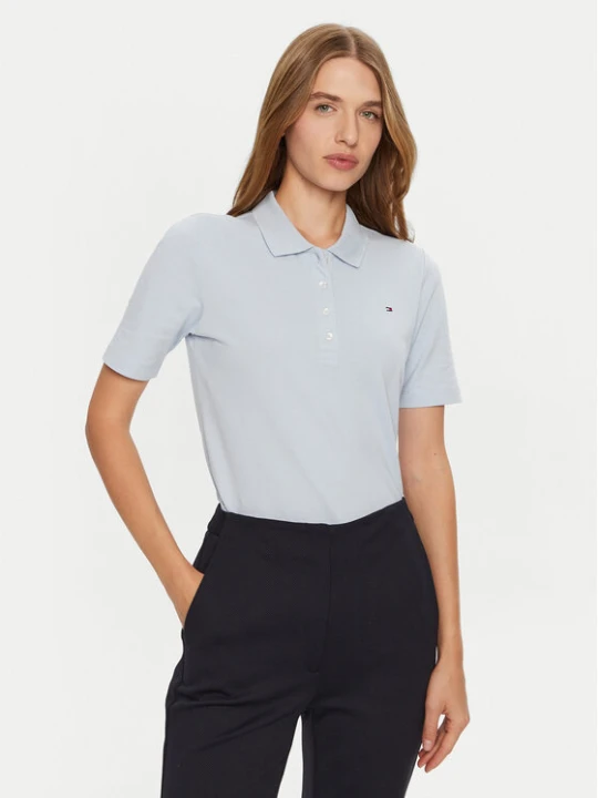 Zdjęcie produktu Tommy Hilfiger Polo 1985 WW0WW43224 Błękitny Regular Fit Niebieski jasny